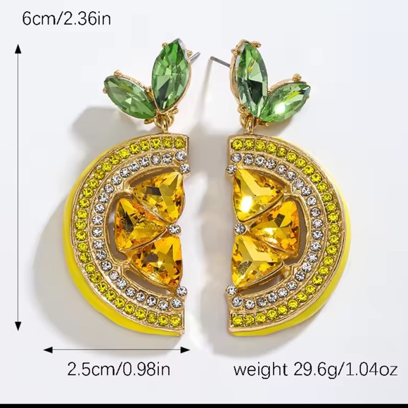 Anthropologe Amalfi Positano lemon Yellow and Green Crystal Earrings - Picture 3 of 15